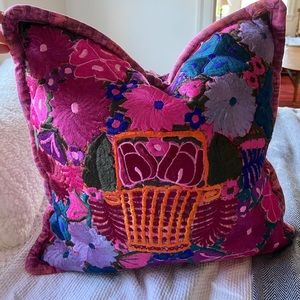 Magenta Embroidered Pillow